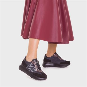 Wonders Ultrafly Bungee Wedge Trainer - All Black